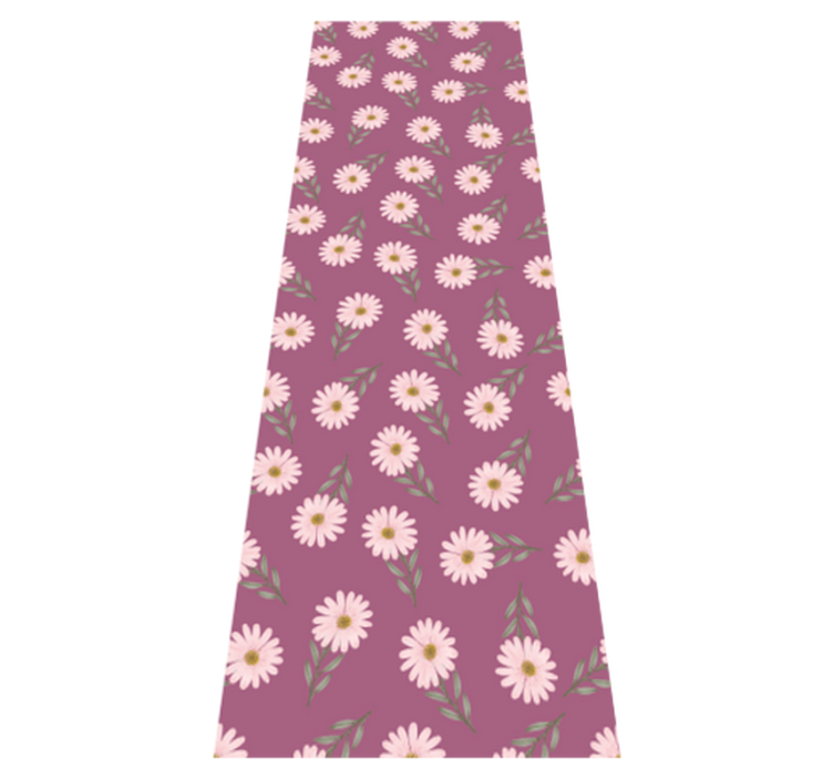 Alfombra vinílica dormitorio flores margaritas rosas - TenVinilo