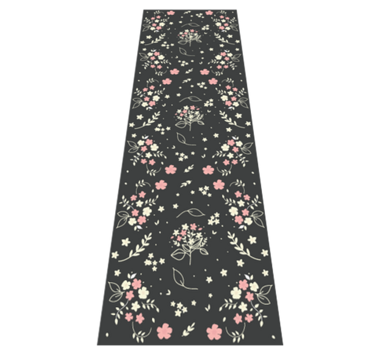 Alfombra vinílica dormitorio fondo gris con toques rosas - TenVinilo