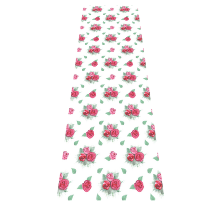Alfombra vinílica dormitorio patrón de rosas rojas y pink - TenVinilo