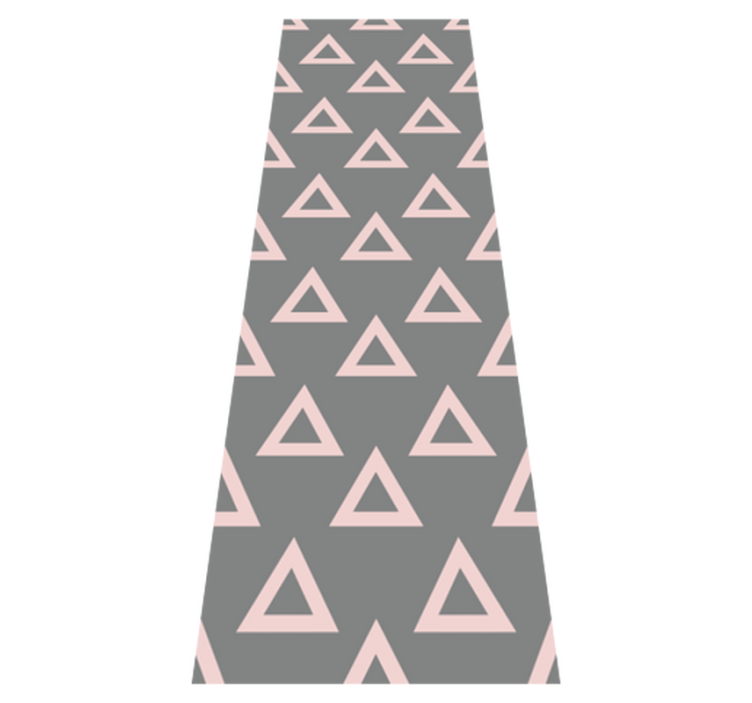 Alfombra vinílica dormitorio triángulos rosa y gris - TenVinilo
