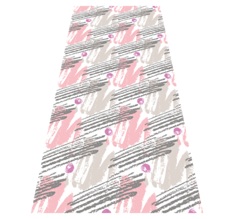 Alfombra vinílica dormitorio pinceladas rosa y gris - TenVinilo