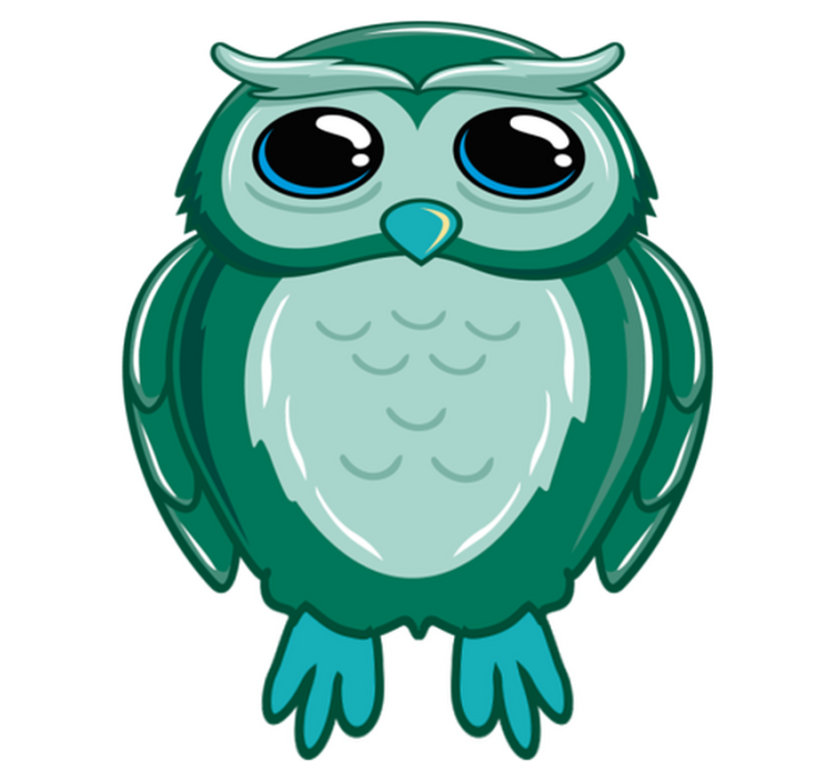 Alfombra vinílica infantil animal búho bonito  - TenVinilo