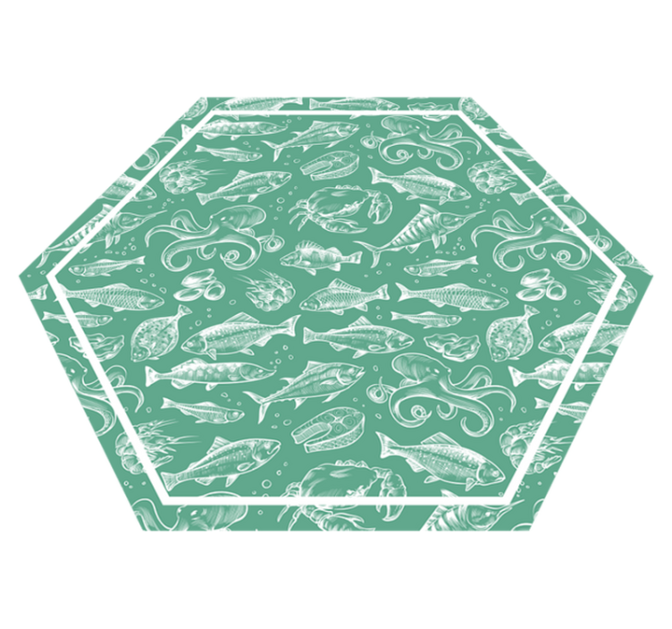 Alfombra vinilo geométrica conjunto de peces  - TenVinilo