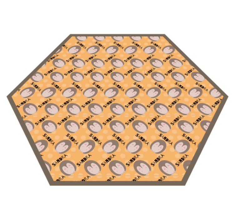 Alfombra vinílica infantil puercoespín con nombre - TenVinilo