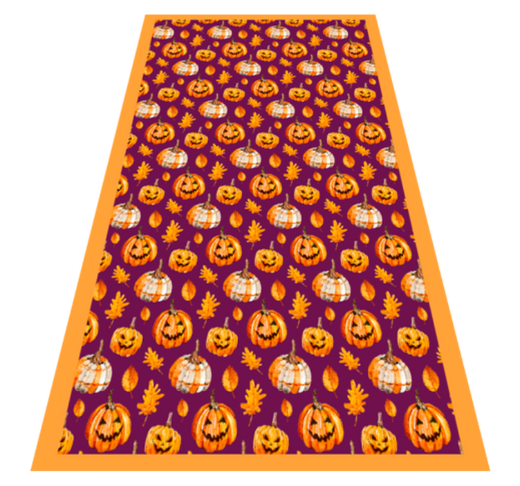 Alfombra vinílica Halloween patrón de calabaza - TenVinilo