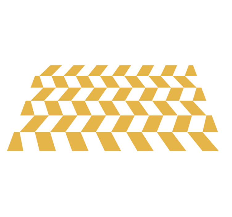 Alfombra vinílica geométrica blancas amarillas - TenVinilo