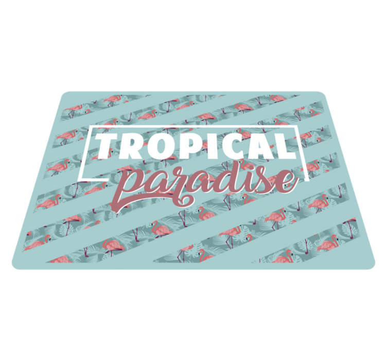 Alfombra vinílica animales texto de paraíso tropical - TenVinilo