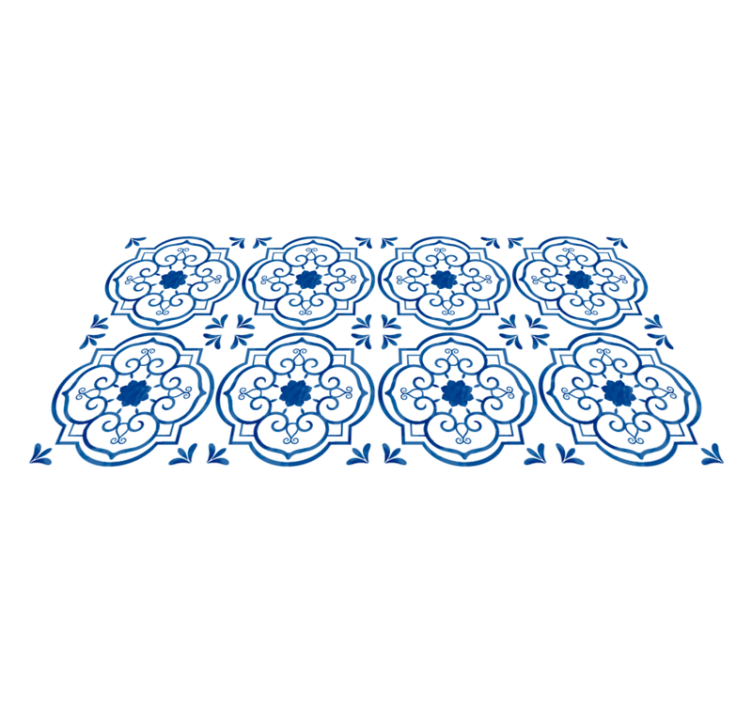 Alfombra vinílica hidráulica motivo de azulejo adornado - TenVinilo