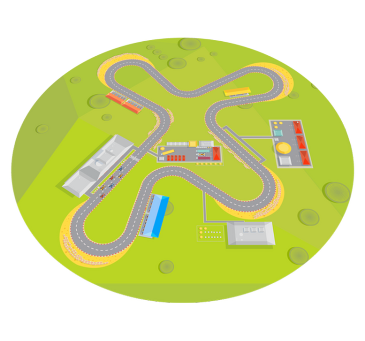 Alfombra de vinilo infantil Coche de circuito de alfombra de vini - TenVinilo