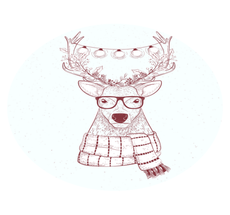 Alfombra vinílica navidad ilustración festiva de renos - TenVinilo