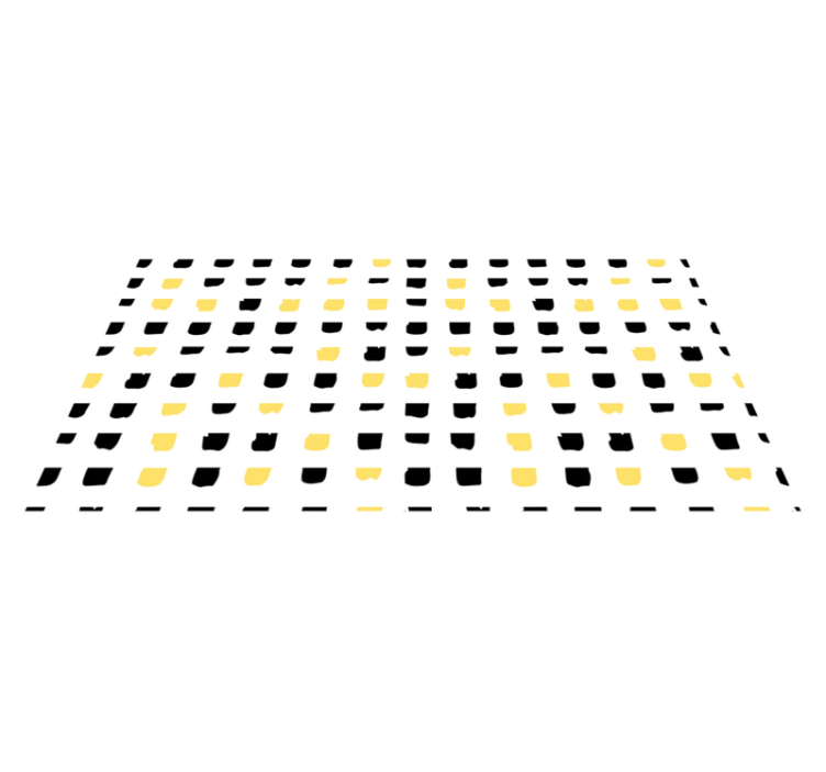 Alfombra vinilo rectangular Patrón de puntos amarillo y negro - TenVinilo