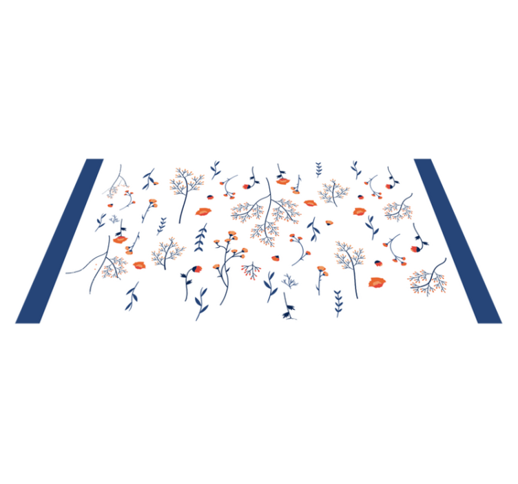 Alfombra vinílica flores motivo botánico de otoño - TenVinilo