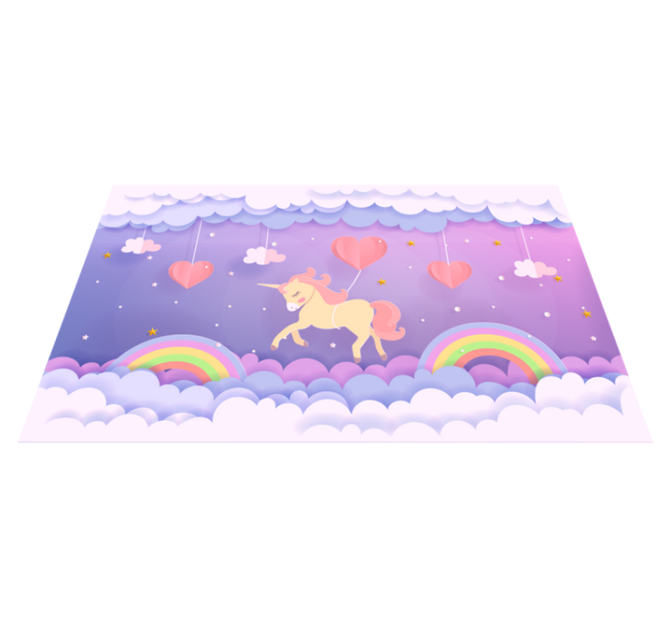 Alfombra vinílica infantil unicornio en nubes - TenVinilo