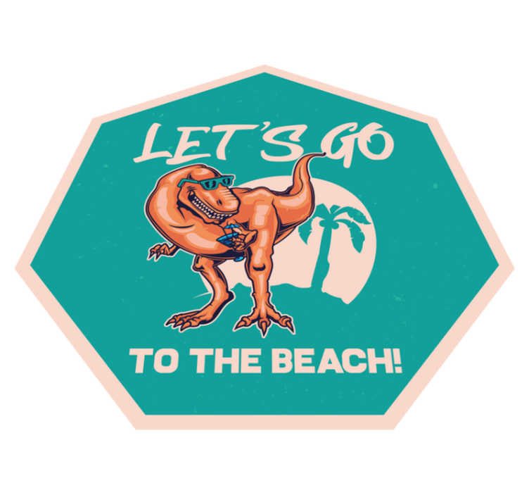 Alfombra vinílica animales diversión de dinosaurios playa - TenVinilo