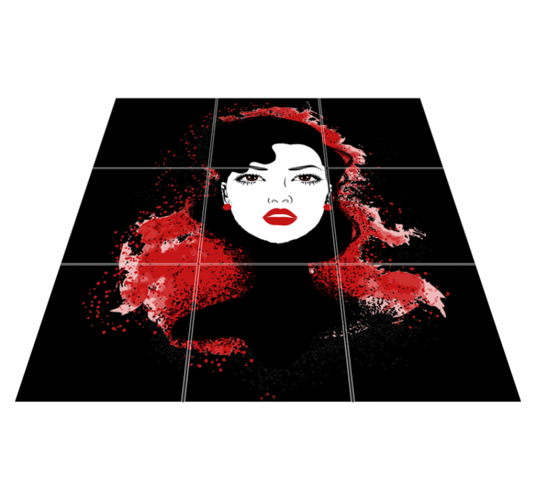 Alfombras vinílica salón de mujer moderna - TenVinilo