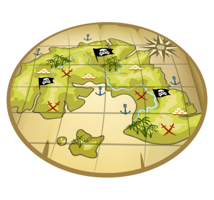 Alfombra de vinilo infantil Mapa del tesoro pirata - TenVinilo