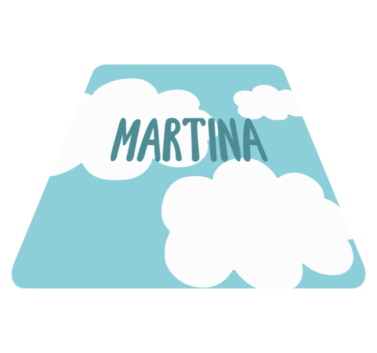 Alfombra vinílica infantil nubes clásicas con nombre - TenVinilo