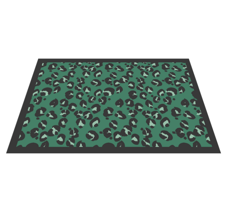 Alfombra vinílica animal print Estampado de leopardo verde salvia - TenVinilo