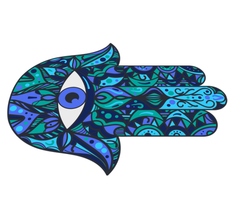 Alfombra vinílica mandala símbolo de mano colorido - TenVinilo