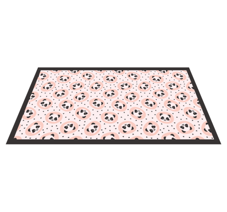 Alfombra vinílica animales caras de panda bebé - TenVinilo