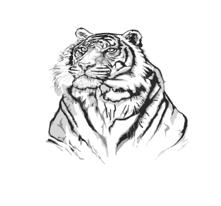 Aflombra vinílica animales Cara de tigre blanco - TenVinilo