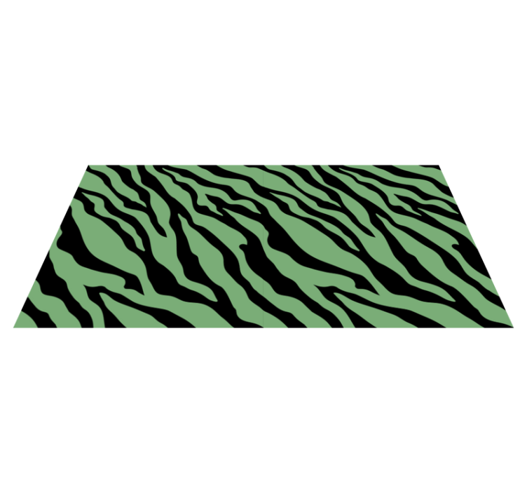 Alfombra vinílica animal print rayas verdes de cebra - TenVinilo