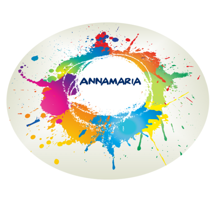 Alfombra vinílica juvenil salpicaduras con nombre - TenVinilo