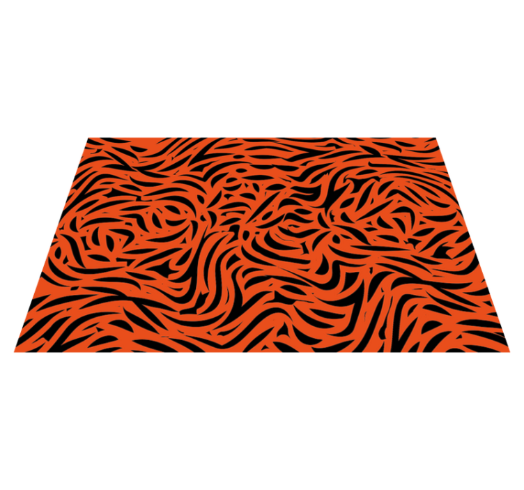 Alfombra vinílica animal print patrón naranja dinámico - TenVinilo