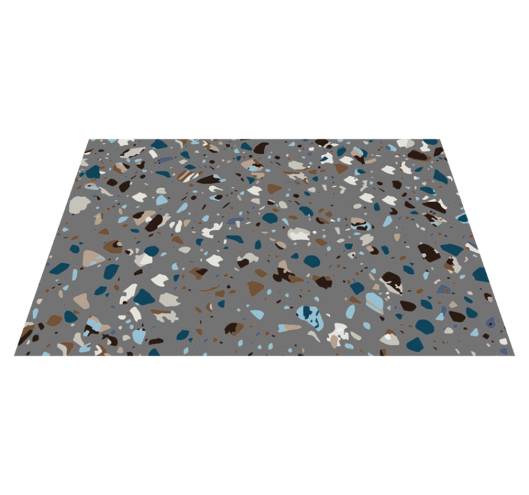 Alfombra vinílica imitación mármol terrazzo canto de piedra - TenVinilo