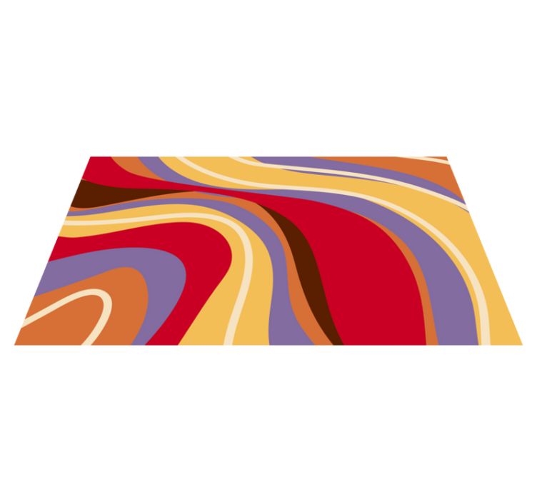 Alfombra vinílica moderna ondas de colores vibrantes - TenVinilo