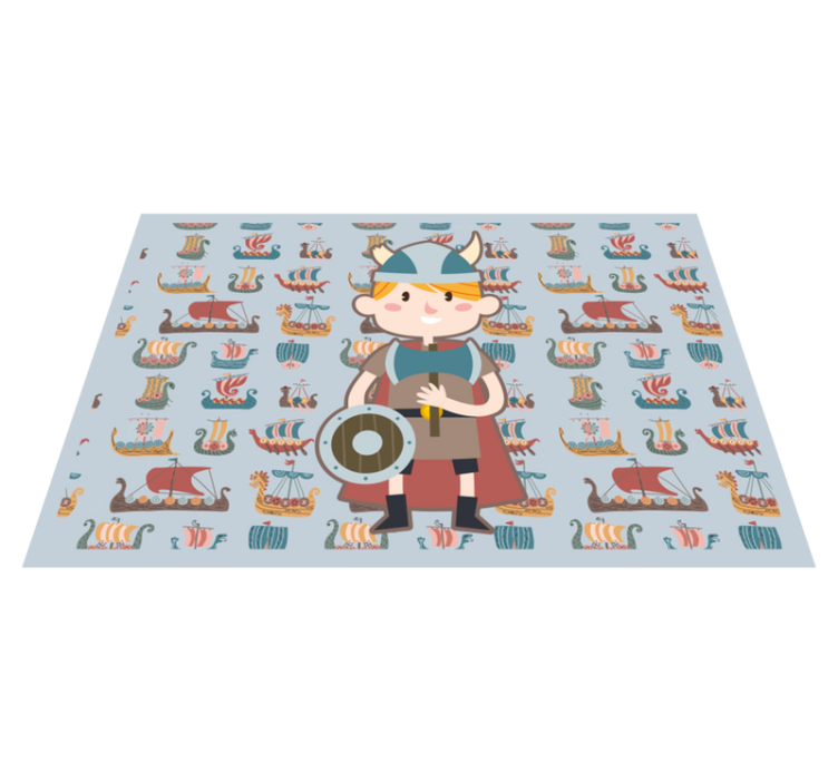 Alfombra vinílica infantil aventuras vikingas - TenVinilo