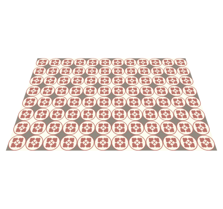 Alfombra vinílica imitación mármol azulejos circulares - TenVinilo