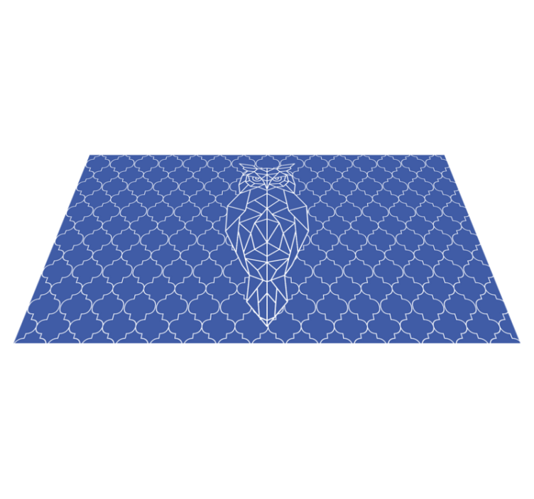 Alfombra vinílica animales patrón geométrico de búho - TenVinilo