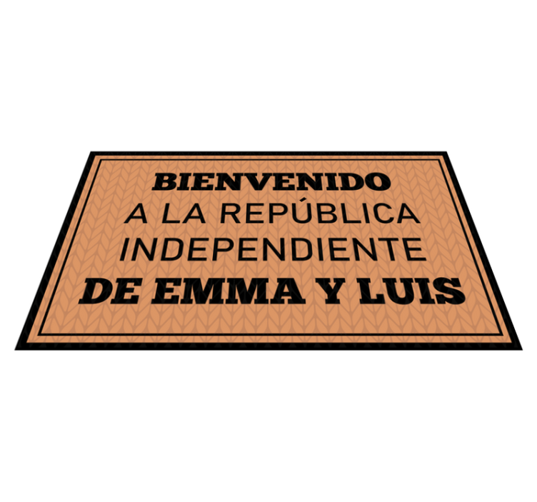 Alfombra vinílica de bienvenida con nombre - TenVinilo