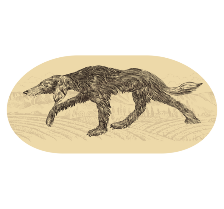 Alfombra vinilo cocina Perro viejo cansado - TenVinilo