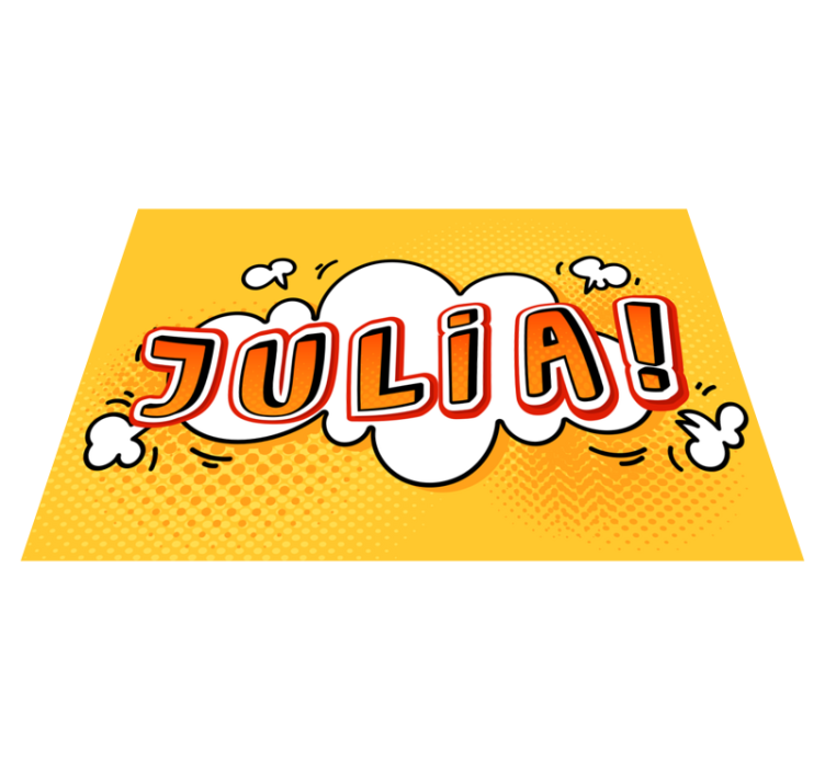 Alfombra vinílica infantil nube de nombres de grafiti - TenVinilo