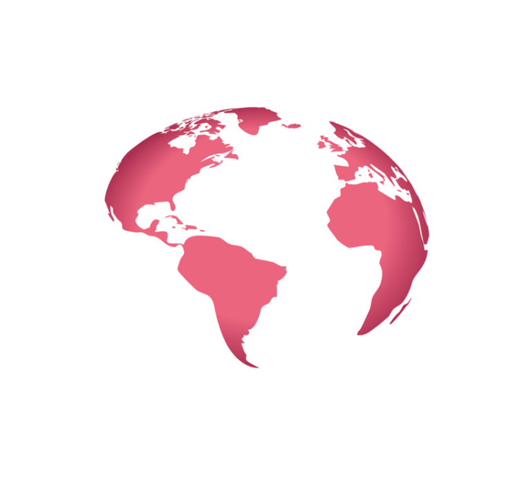 Alfombra vinílica mapamundi mapa del globo rosa - TenVinilo