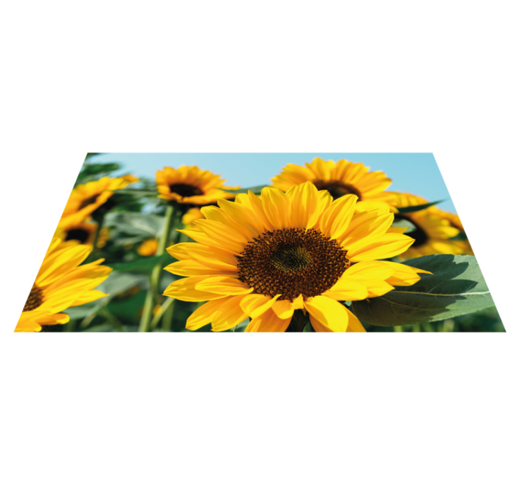 Alfombra vinílica flores diseño de girasol brillante - TenVinilo