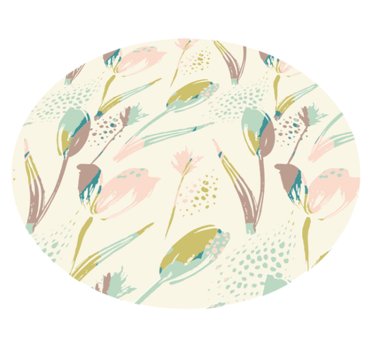 Alfombra vinílica flores círculo de patrones florales - TenVinilo