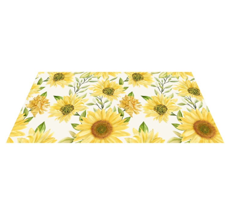 Alfombra vinílica flores arreglo floral de girasol - TenVinilo