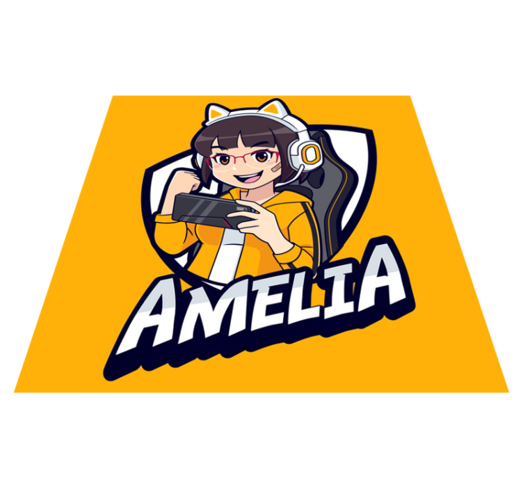 Alfombra vinílica dormitorio Chica de videojuegos con auriculares - TenVinilo