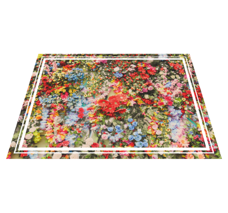 Alfombra vinílica naturaleza motivo floral colorido - TenVinilo