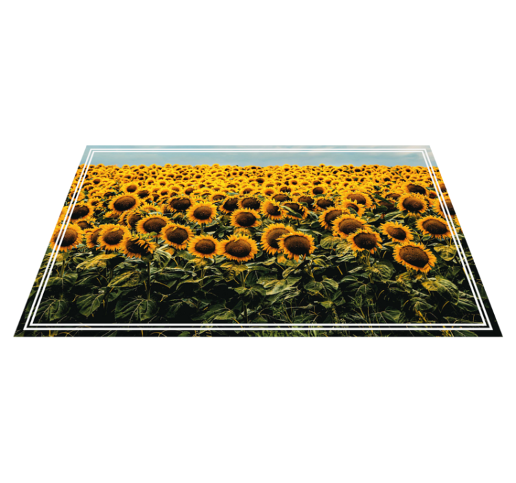 Alfombra vinilo pasillo Campo de girasoles largo - TenVinilo