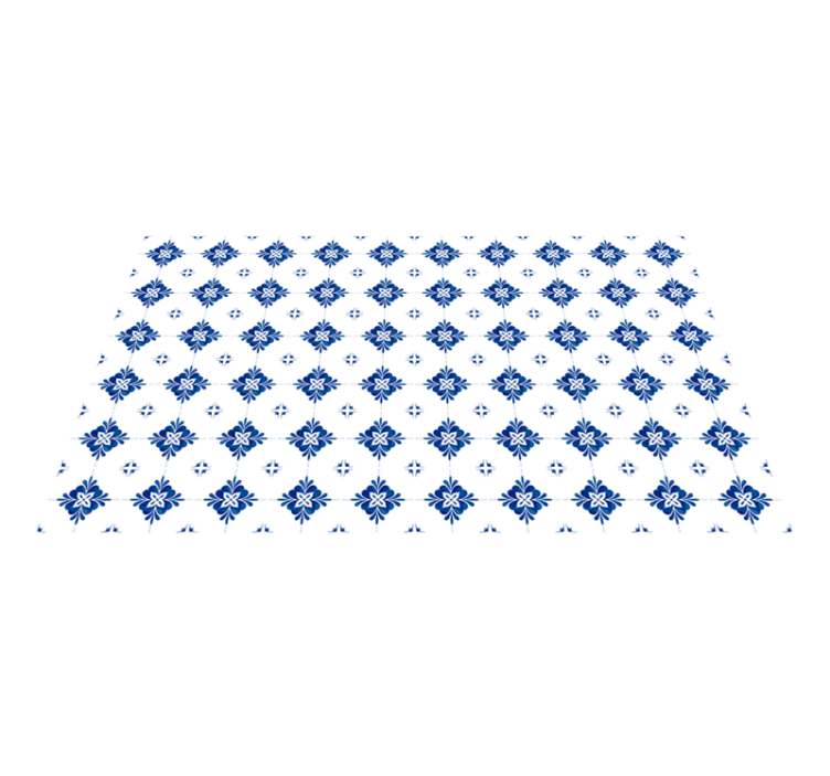 Alfombra vinílica hidráulica motivo floral de cerámica - TenVinilo