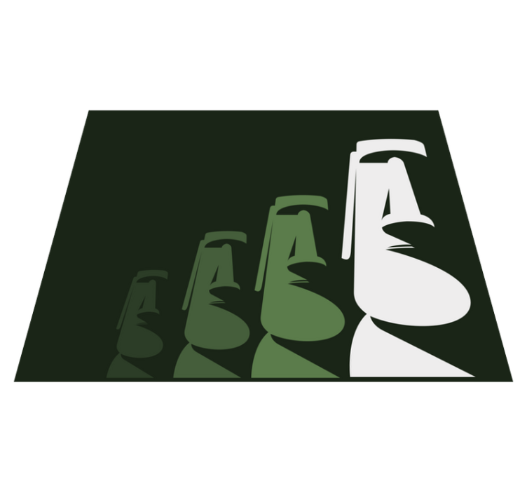 Alfombra vinílica dormitorio Isla de pascua de chile en verde - TenVinilo