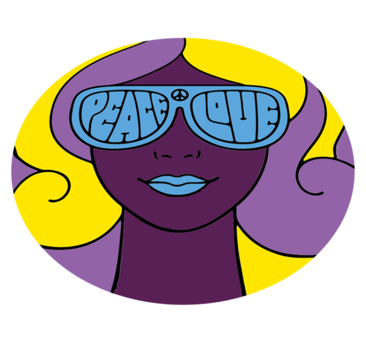 Alfombra vinílica juvenil icono de paz y amor - TenVinilo