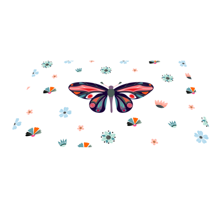 Alfombra vinílica dormitorio Mariposa colorida con estilo - TenVinilo