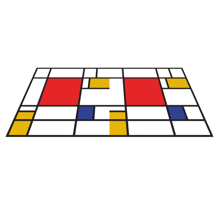 Alfombra de vinilo geométrica Arte mondrian - TenVinilo