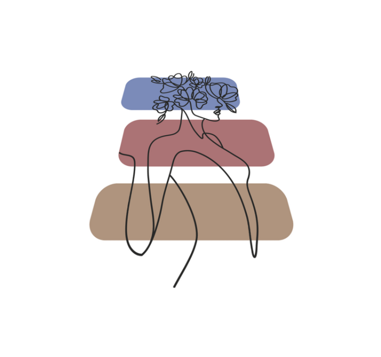 Alfombra vinílica minimalista elegante contorno botánico - TenVinilo