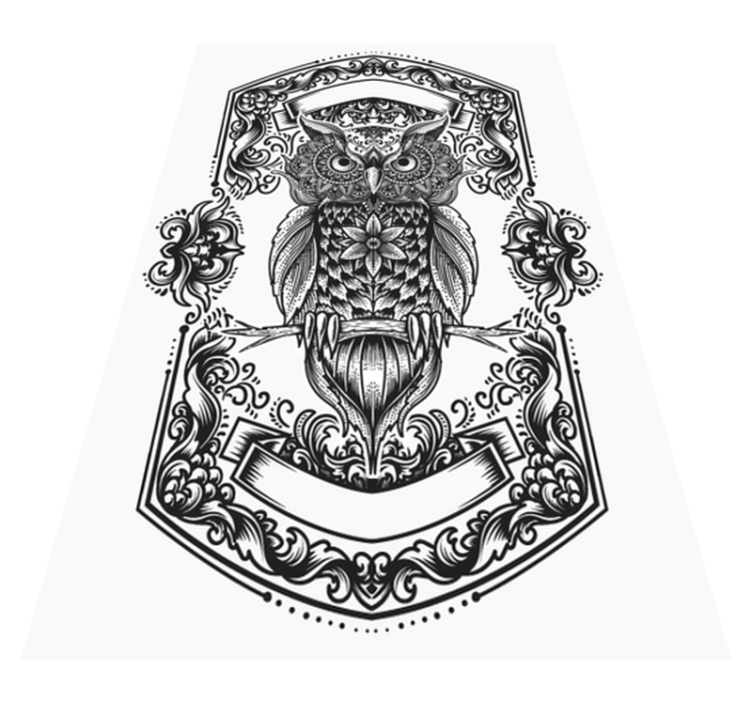 Alfombra vinílica dormitorio Silueta búho negro - TenVinilo